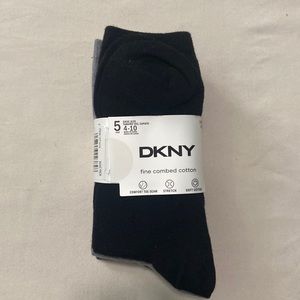 DKNY 5 Pair Fine Combed Cotton Ladies Crew Socks